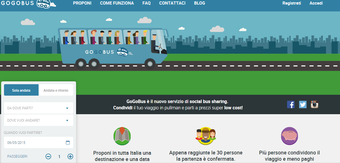 Sharing economy, arriva GoGoBus